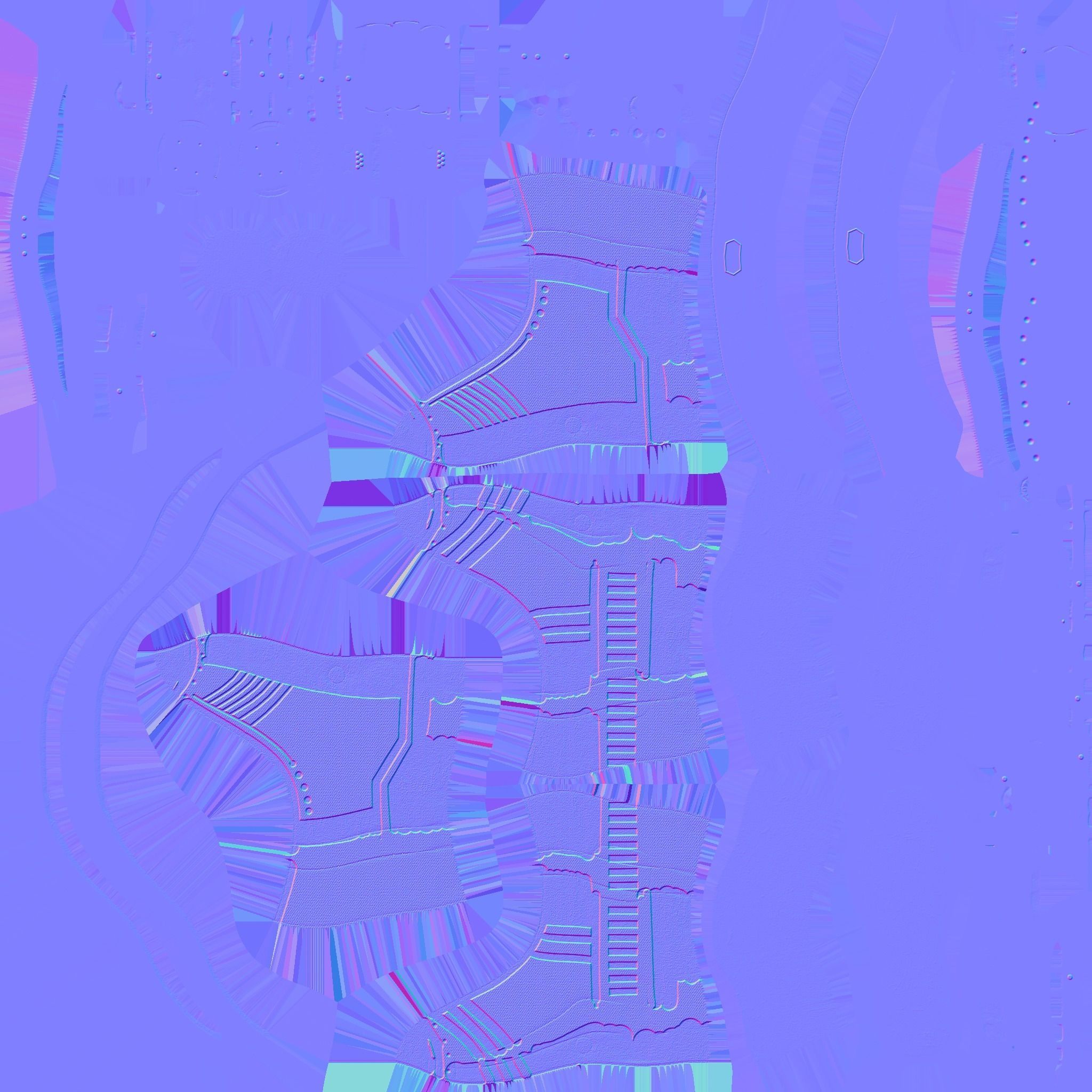 SciFi Boots A04 Black Gold - Character Design Fashion Low-poly 3D model_22