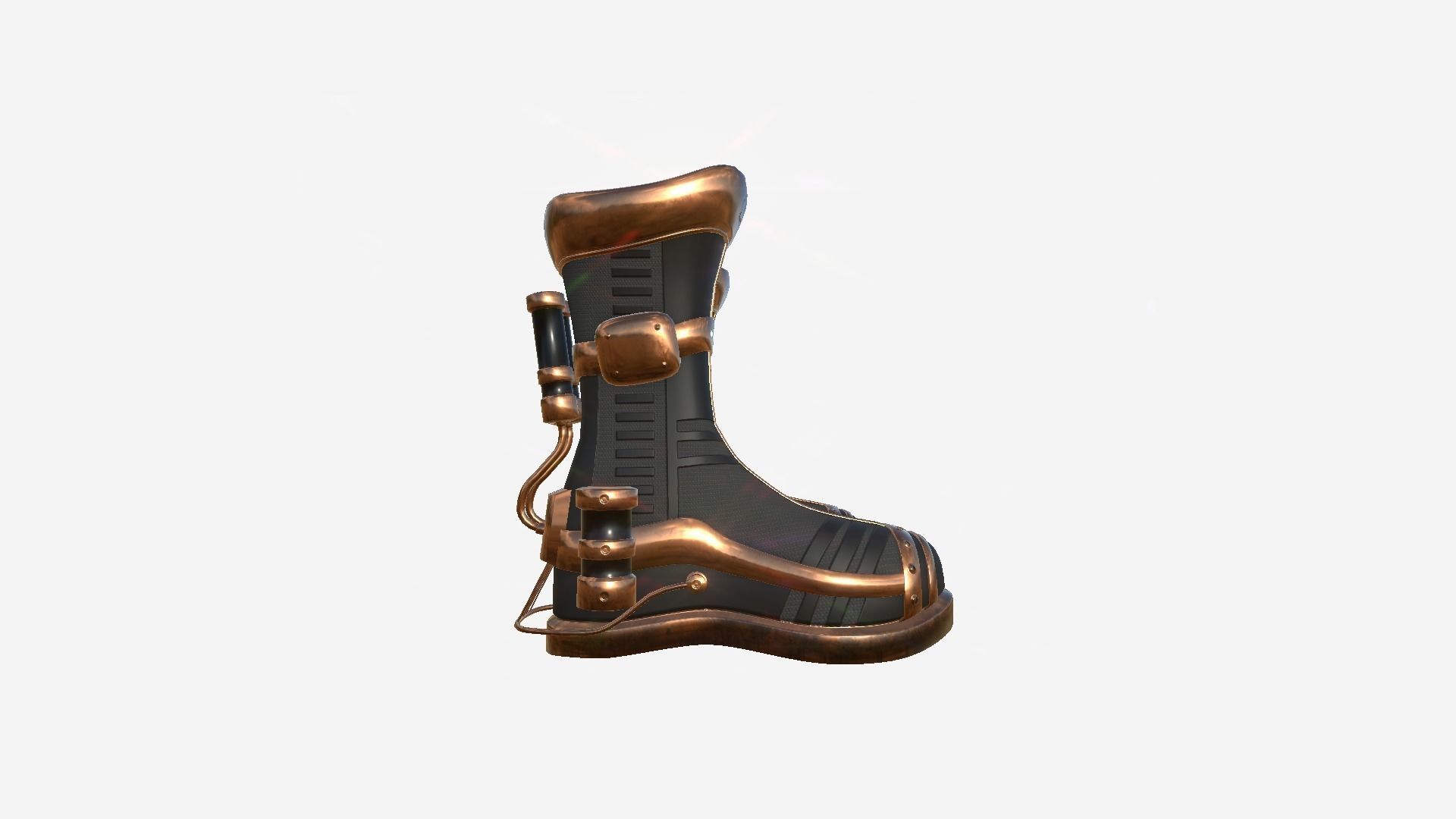 SciFi Boots A05 Copper - Character Design Fashion Low-poly 3D model_2