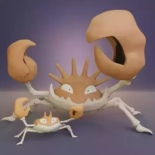 Pokemon - Krabby and Kingler with 2 different poses each 3D print model