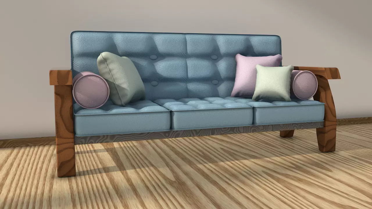 Vintage sofa 3D model_0
