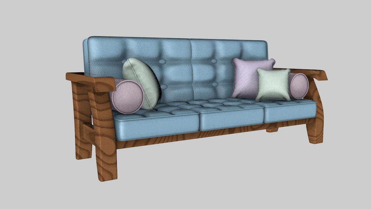 Vintage sofa 3D model_1