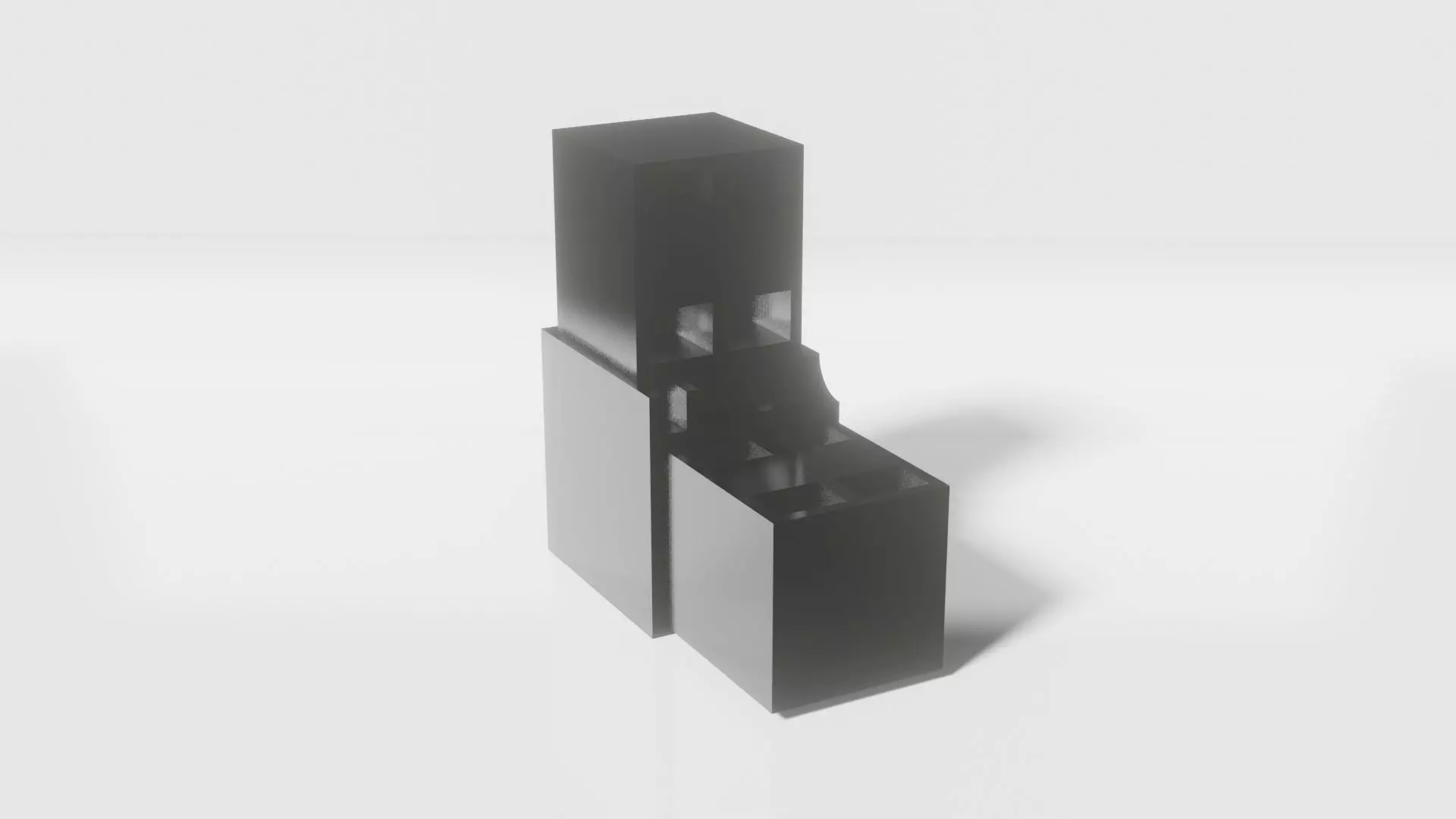 Connector 2 Way Square Tubing 3D model_0