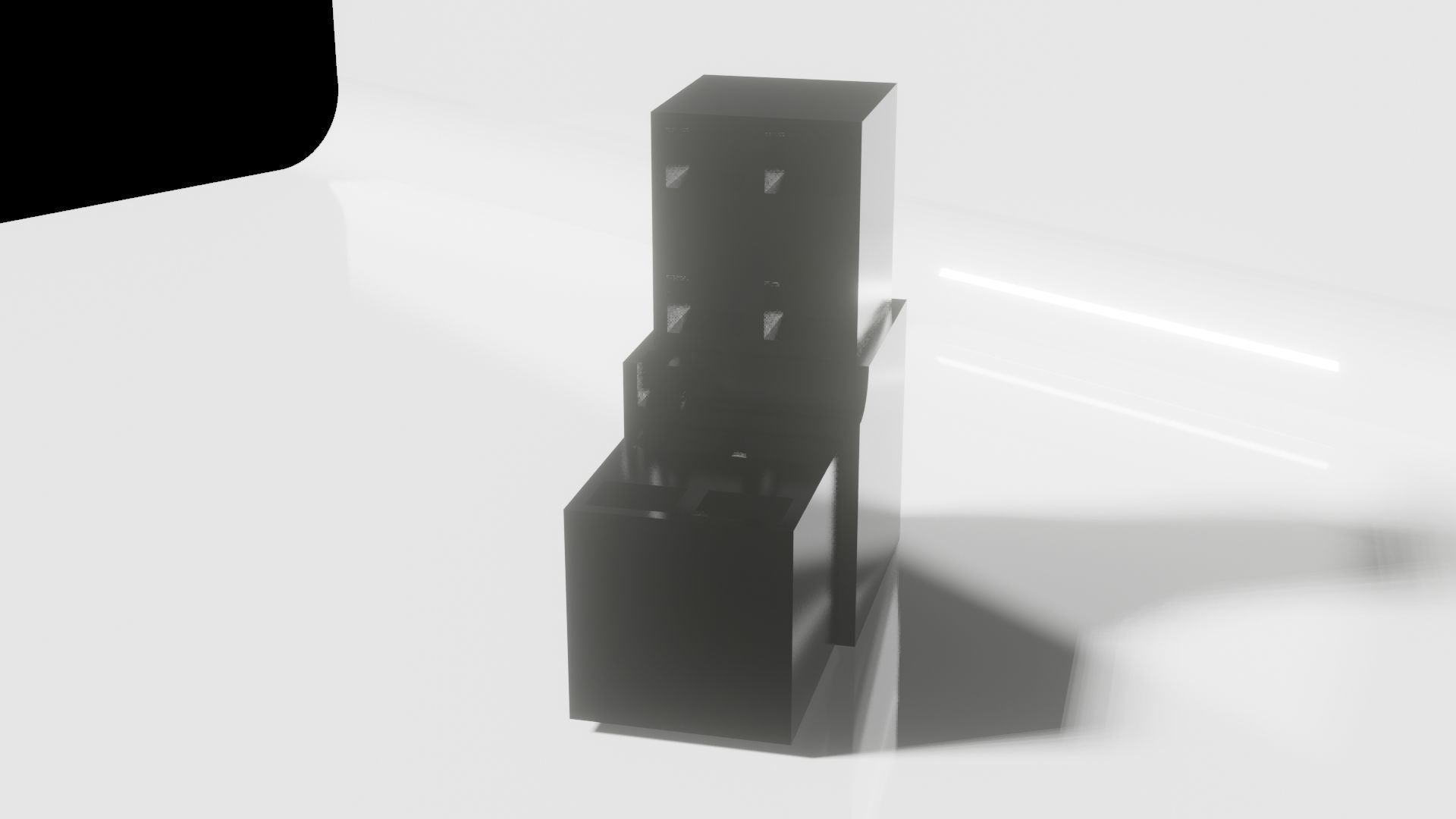 Connector 2 Way Square Tubing 3D model_1