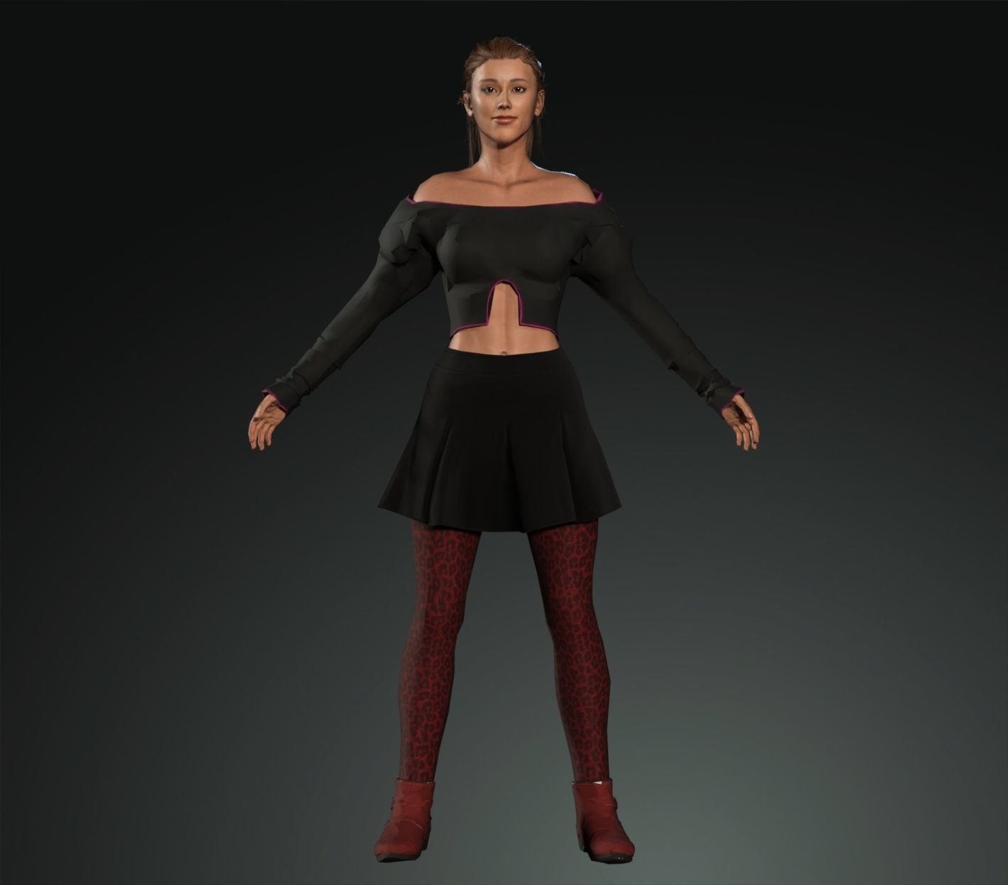 3d model of Ariana Grande 3D model low poly   for Game Low-poly 3D model_2