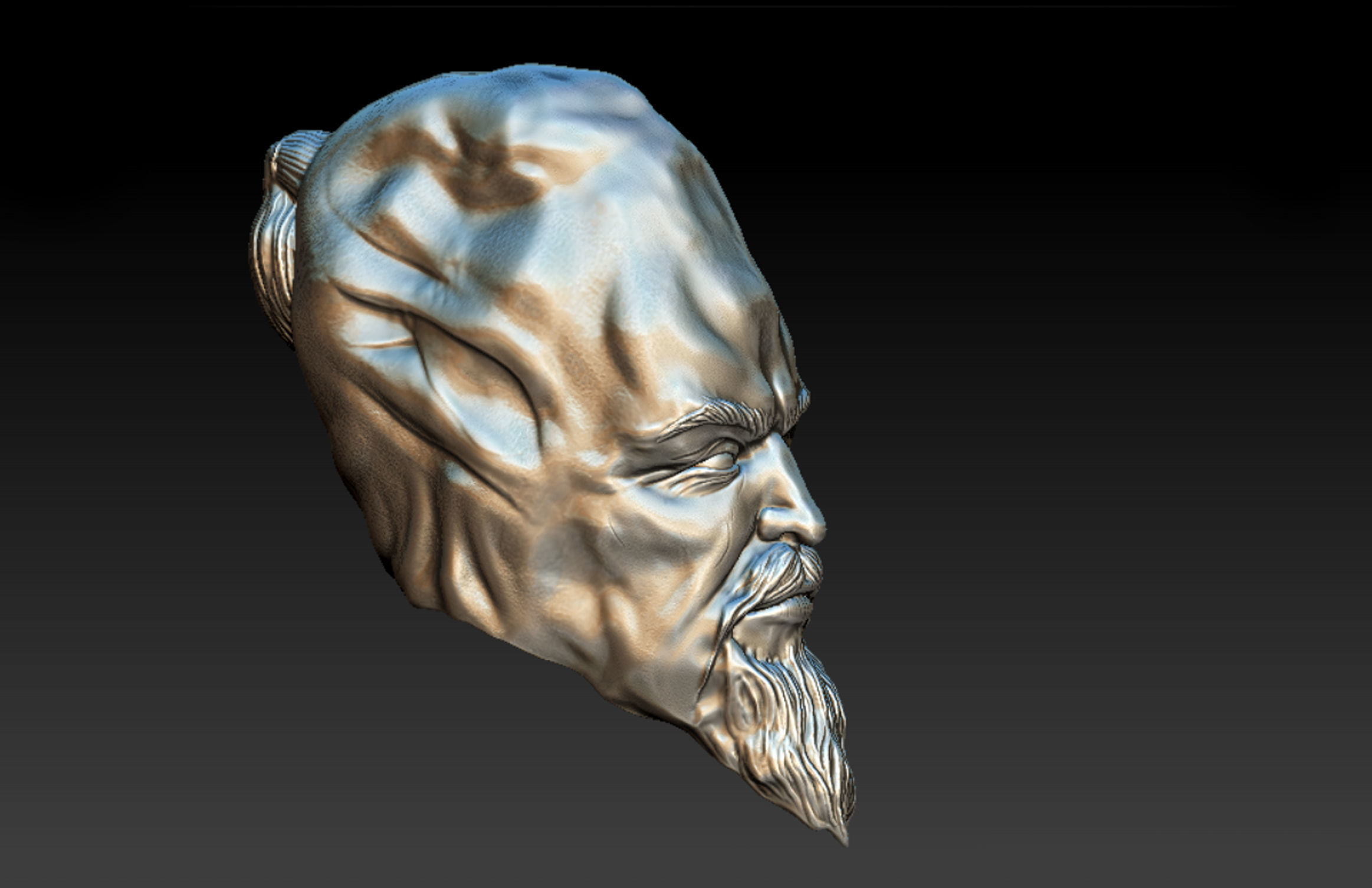 Ki Adi Mundi Jedi and order 66 Head  3D print model_2