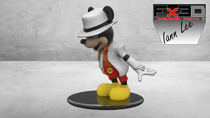 Mickey Mouse Michael Jackson Pose STL 3D print model