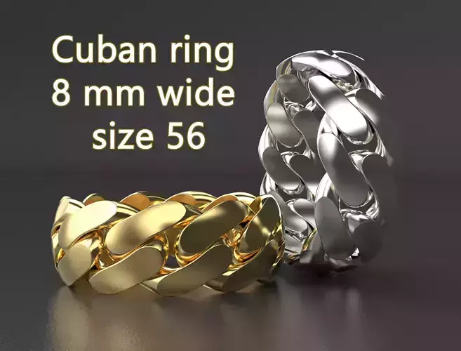 Cuban ring 8 mm wide size 56 3D print model