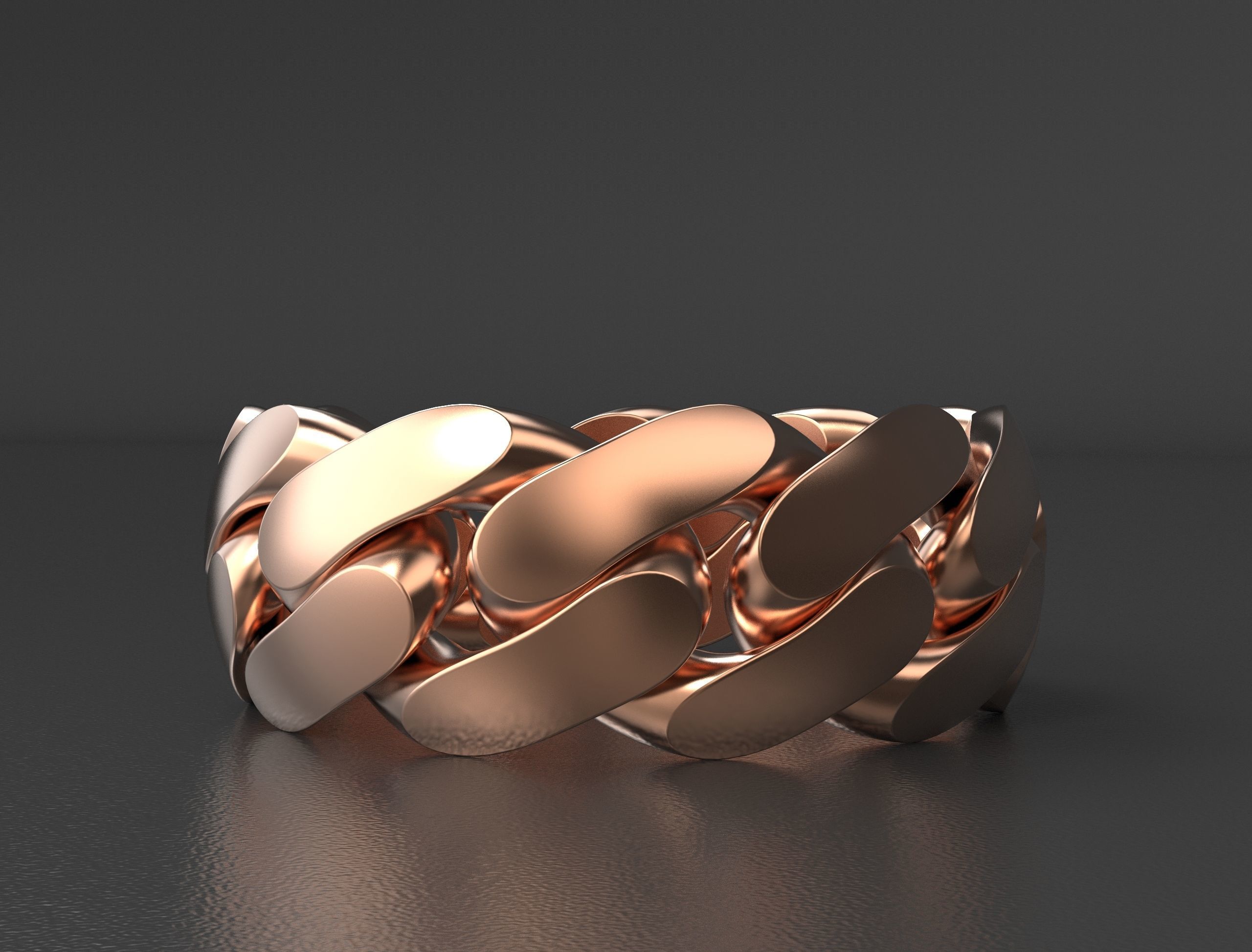 Cuban ring 8 mm wide size 56 3D print model_3