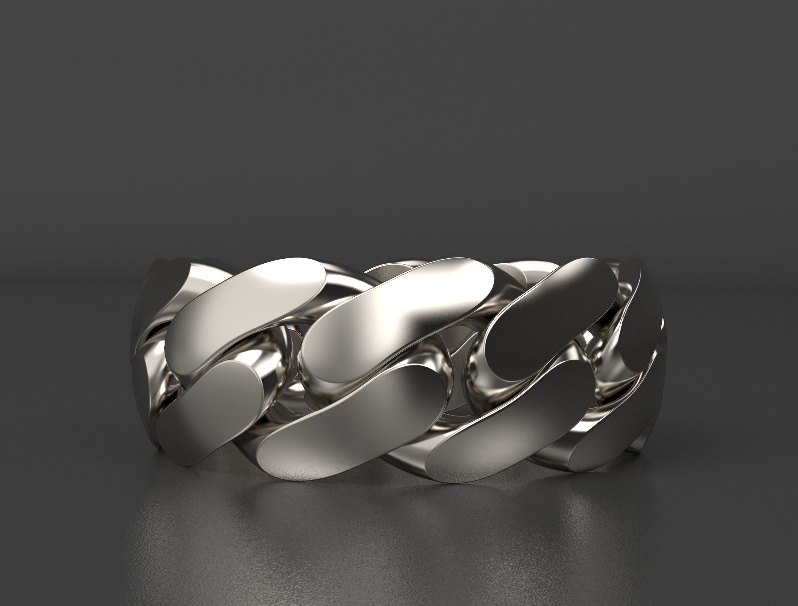  Cuban ring 8 mm wide size 54 3D print model_3
