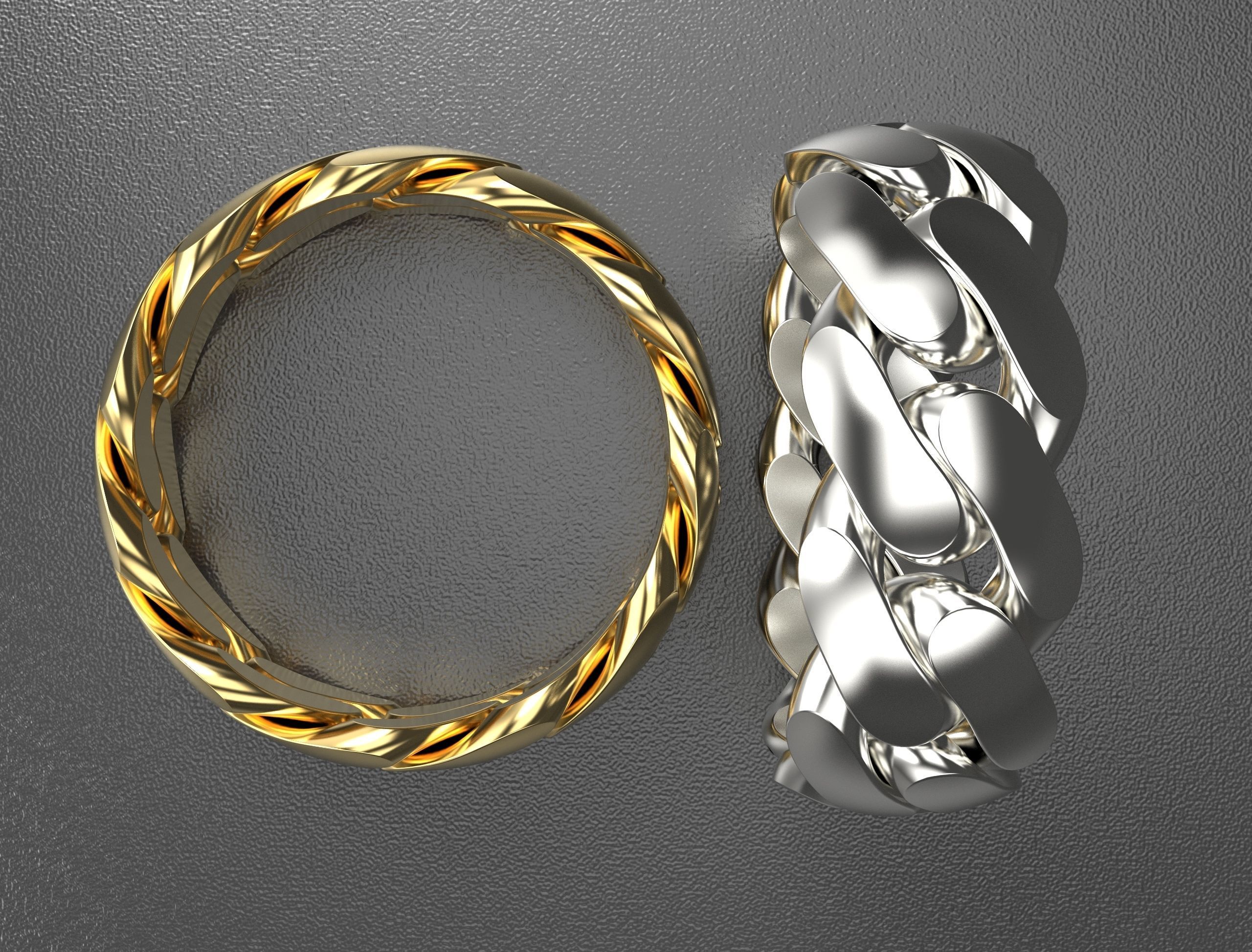 Cuban ring 8 mm wide size 52 3D print model_8