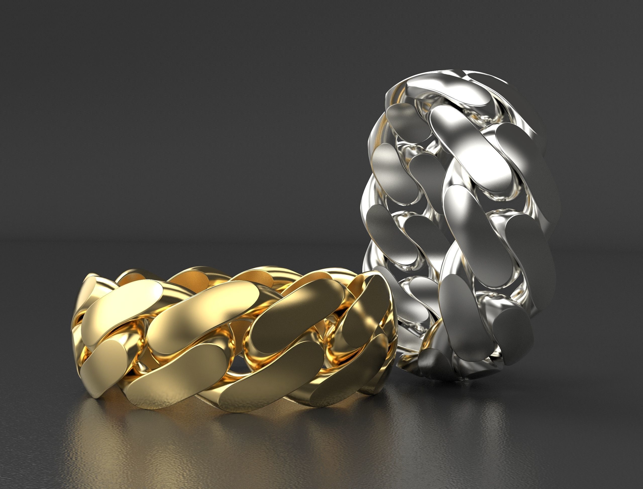 Cuban ring 8 mm wide size 52 3D print model_9