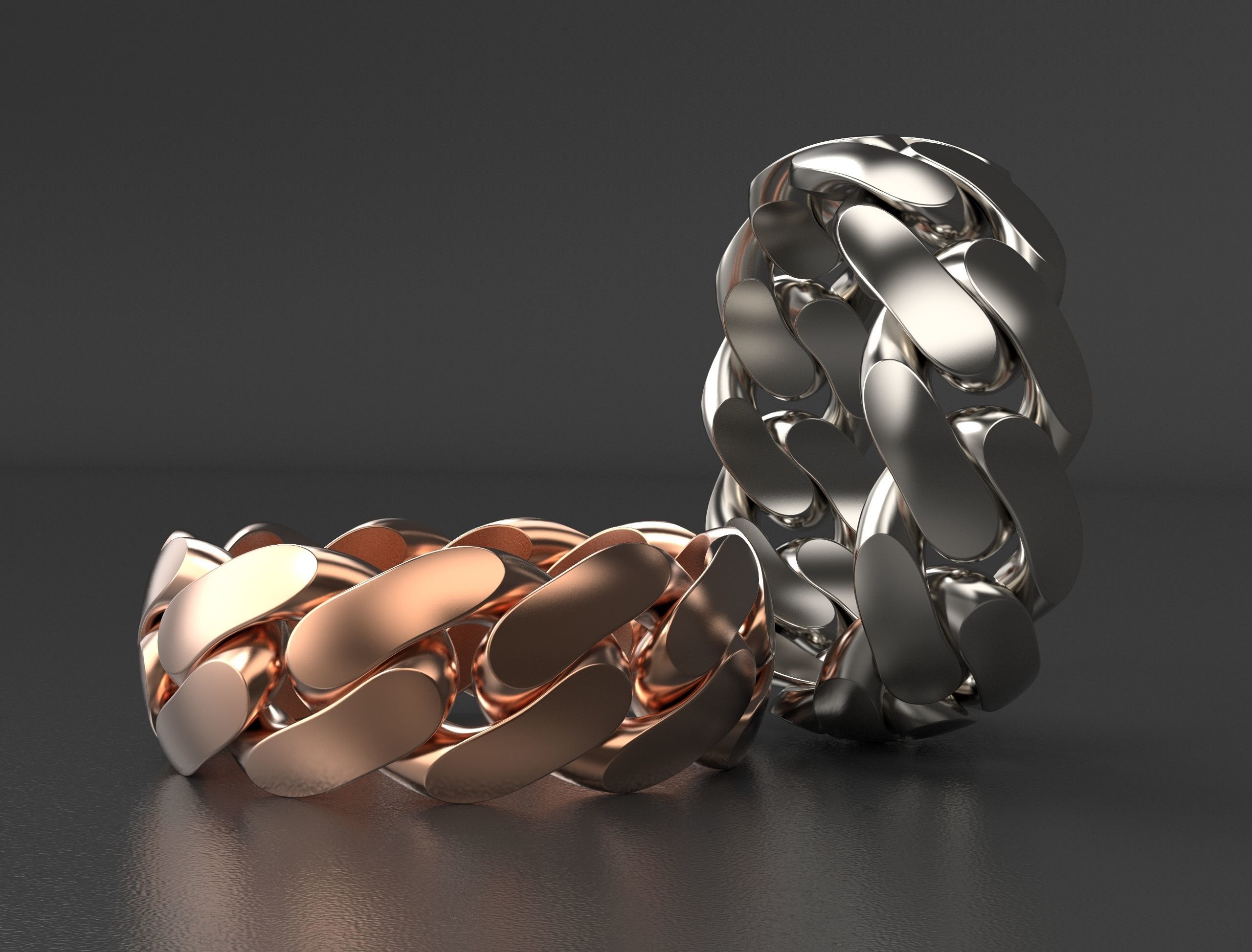 Cuban ring 8 mm wide size 48 3D print model_6