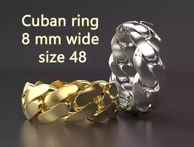 Cuban ring 8 mm wide size 48 3D print model