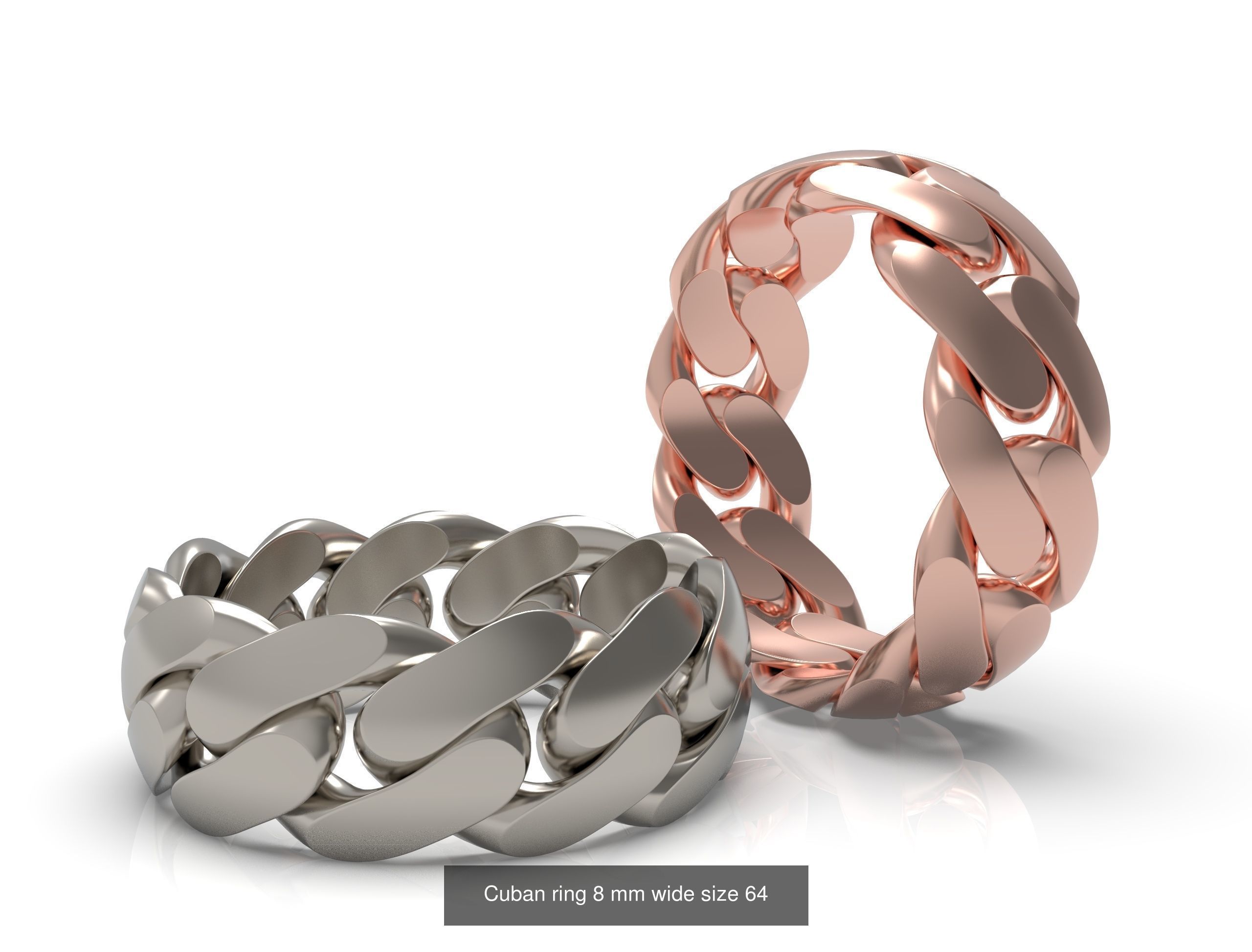 CUBAN Ring  8 mm width all sizes 3D Model Collection_4