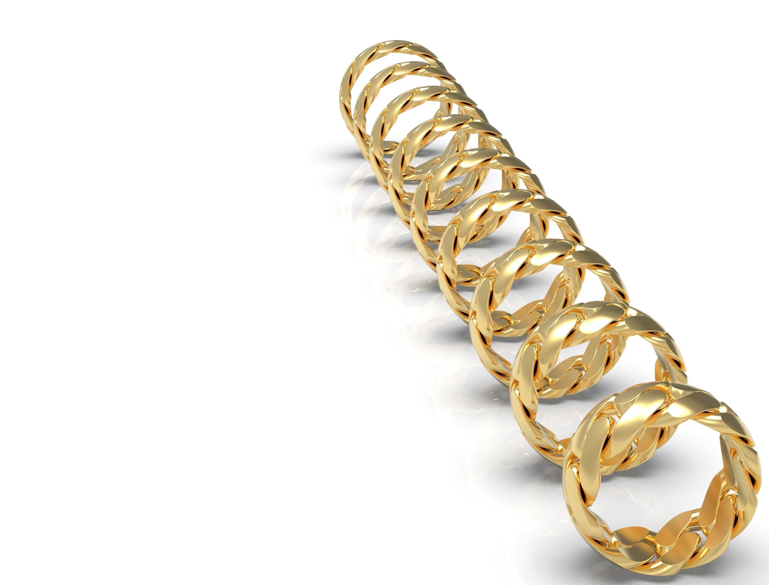 CUBAN Ring  8 mm width all sizes 3D Model Collection_2