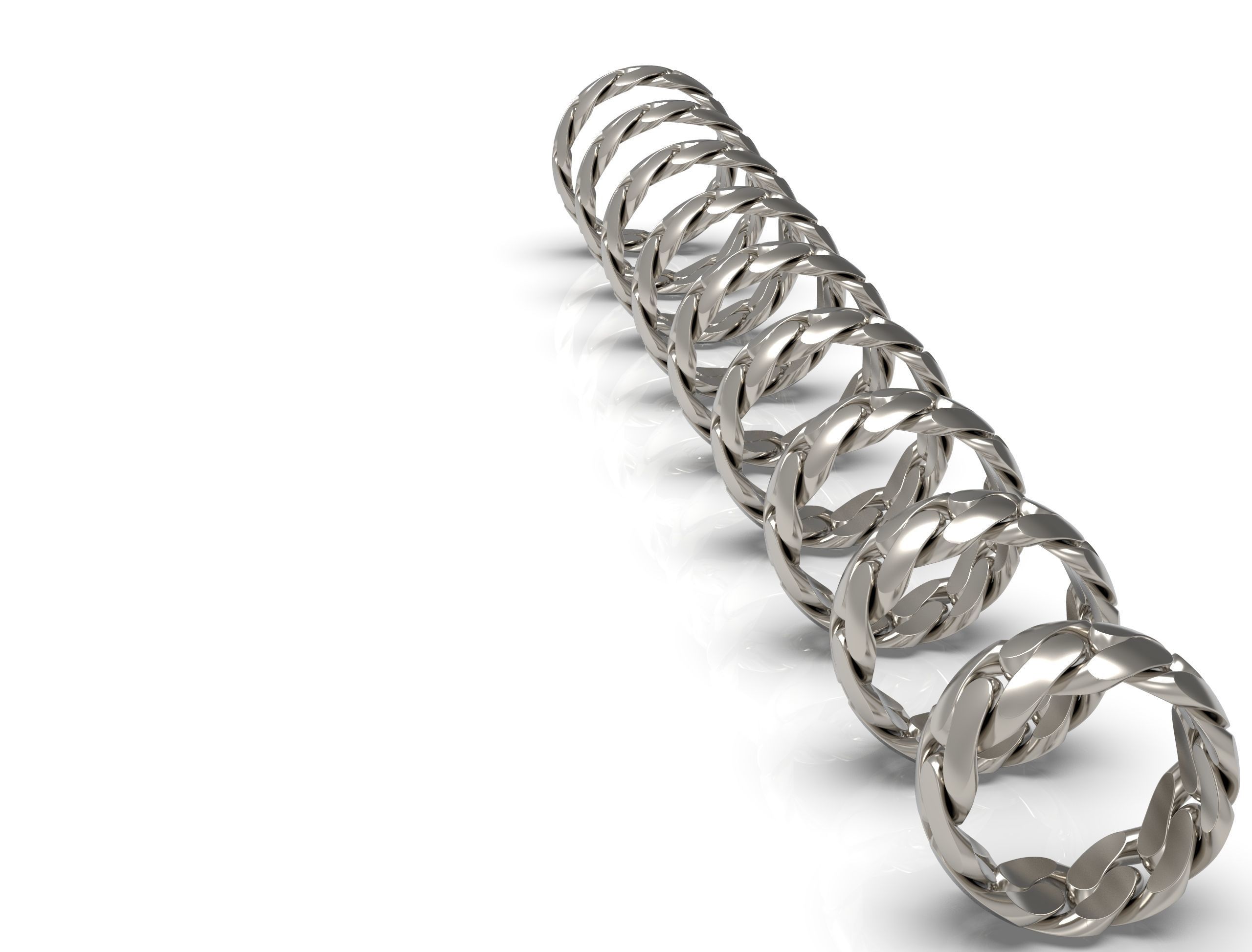 CUBAN Ring  8 mm width all sizes 3D Model Collection_8