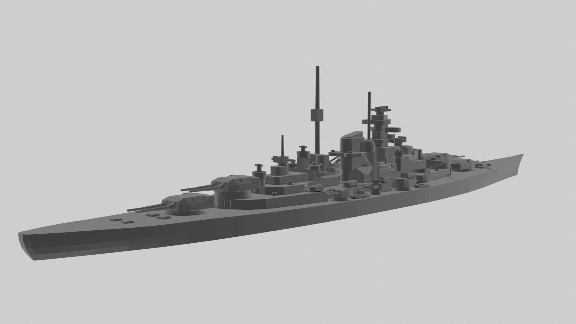 KMS Bismarck - Model for small scale printing 3D print model_1