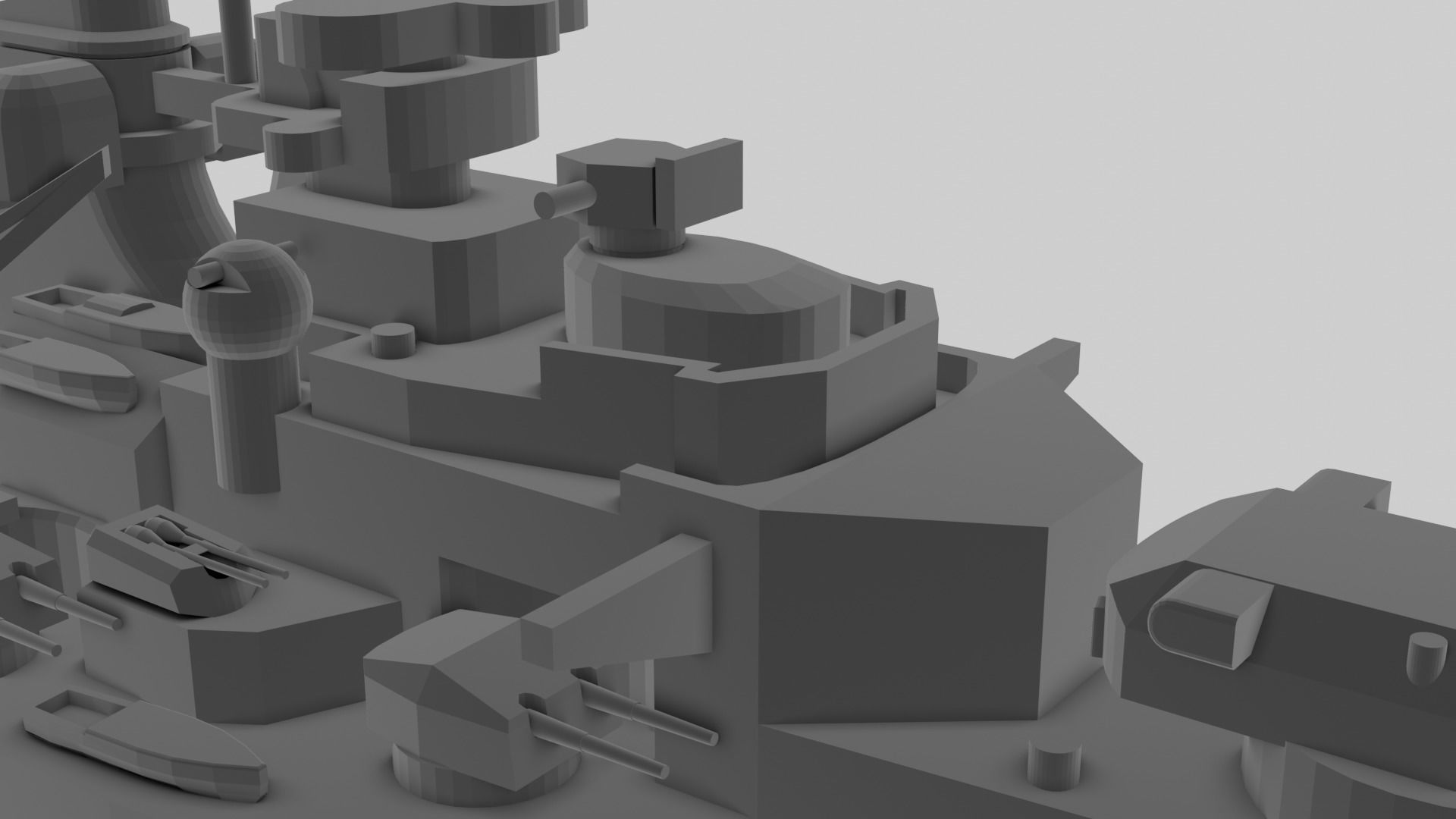 KMS Bismarck - Model for small scale printing 3D print model_3
