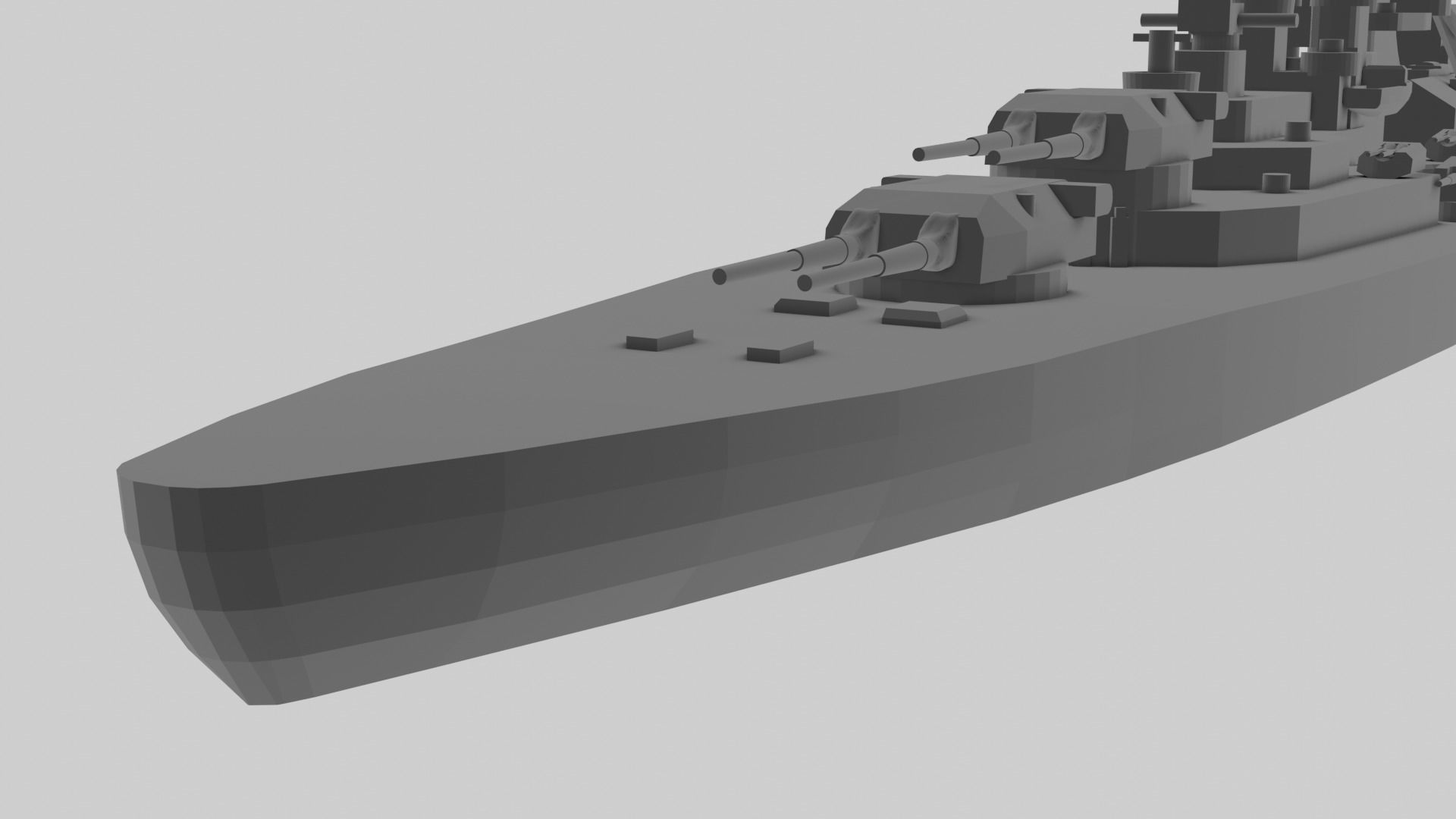KMS Bismarck - Model for small scale printing 3D print model_7