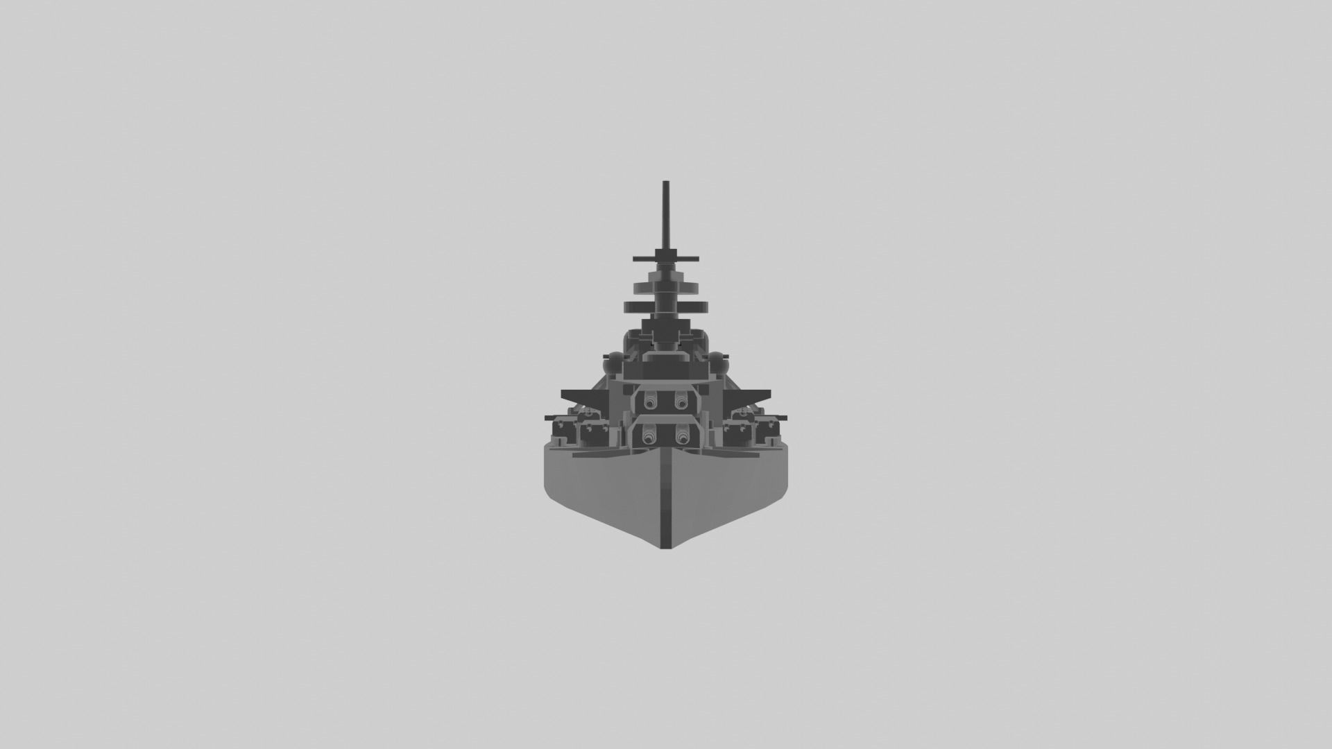 KMS Bismarck - Model for small scale printing 3D print model_12