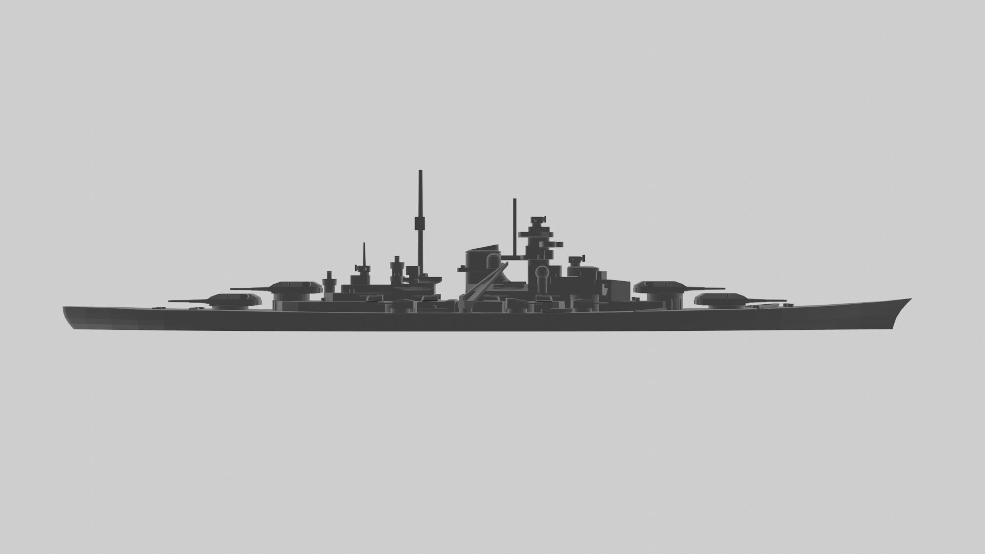 KMS Bismarck - Model for small scale printing 3D print model_11
