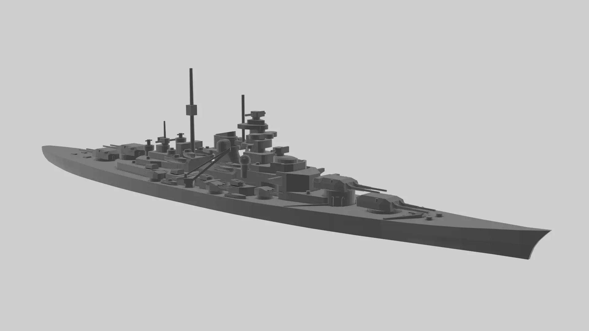 KMS Bismarck - Model for small scale printing 3D print model_0