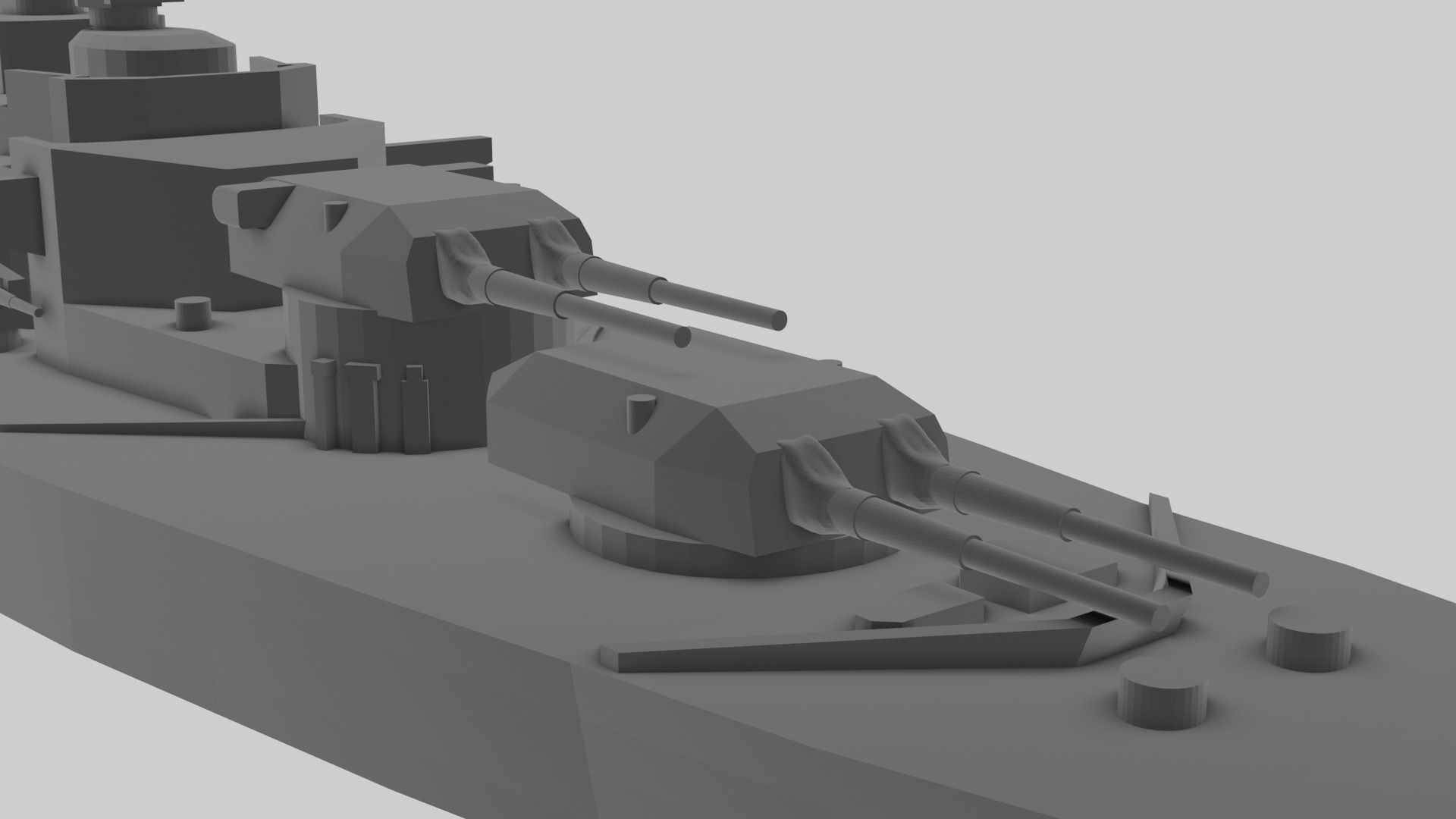 KMS Bismarck - Model for small scale printing 3D print model_2