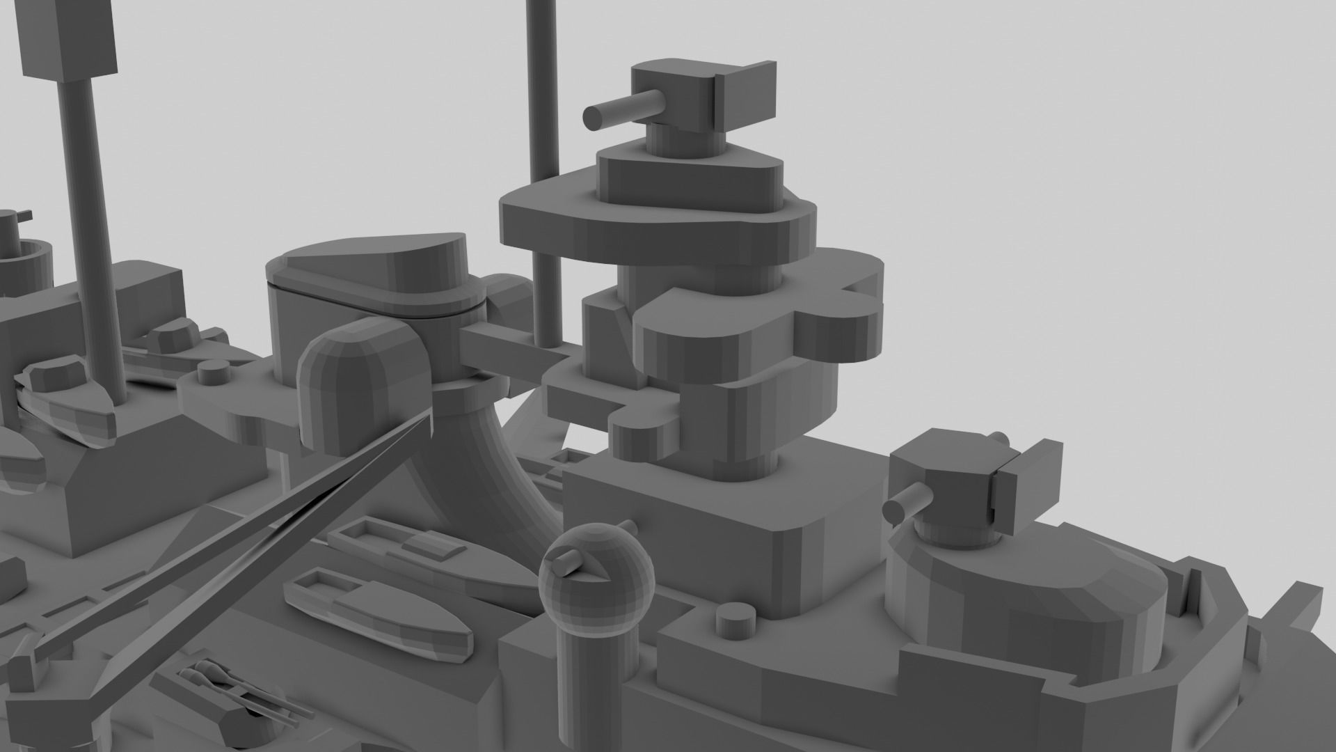 KMS Bismarck - Model for small scale printing 3D print model_4