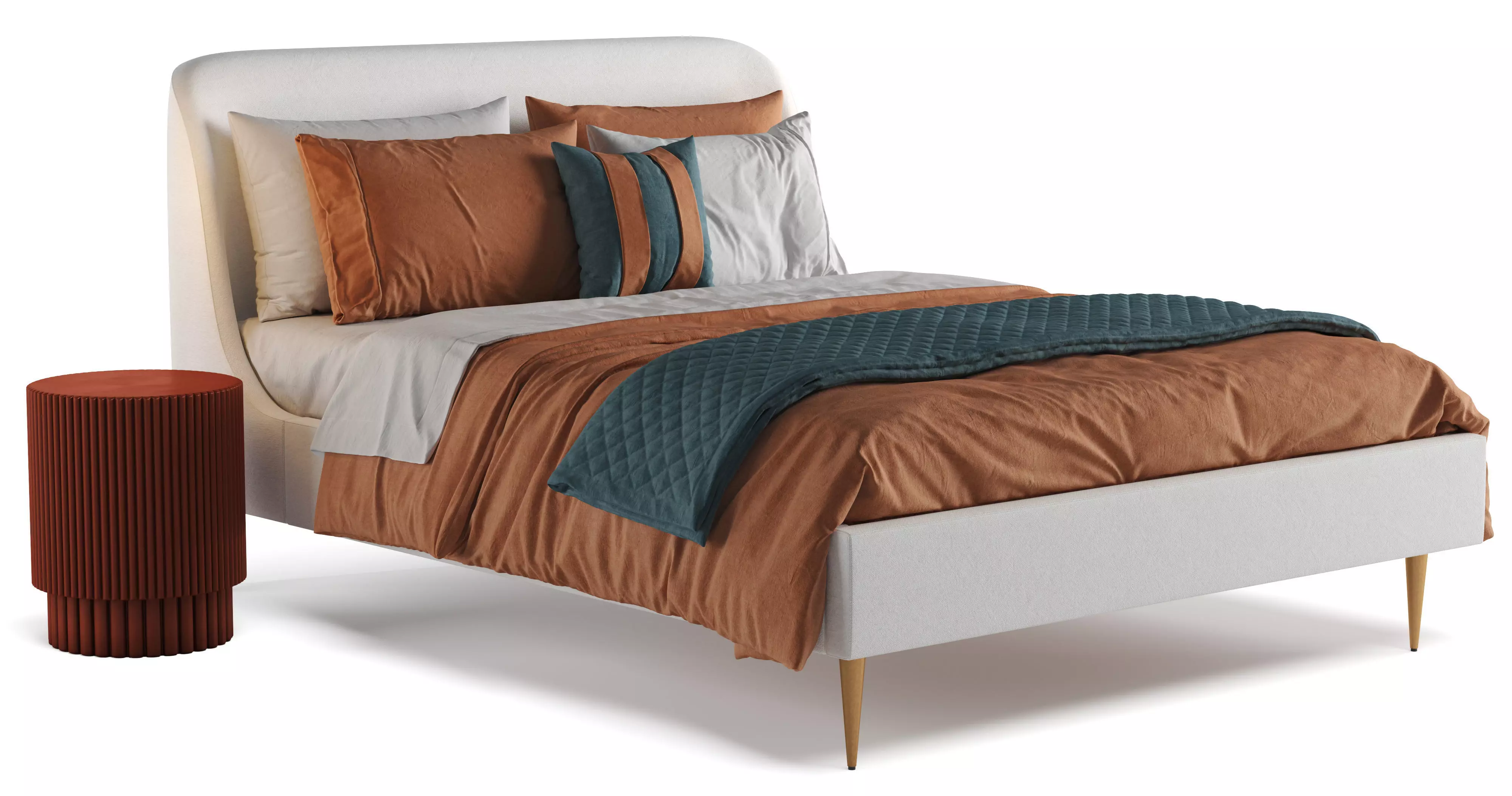 Lana Upholstered bed-Westelm 3D model