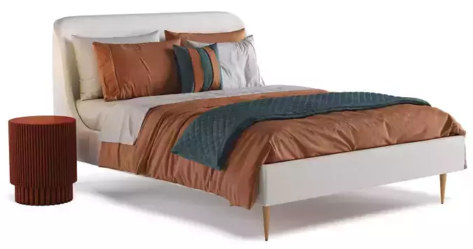 Lana Upholstered bed-Westelm 3D model