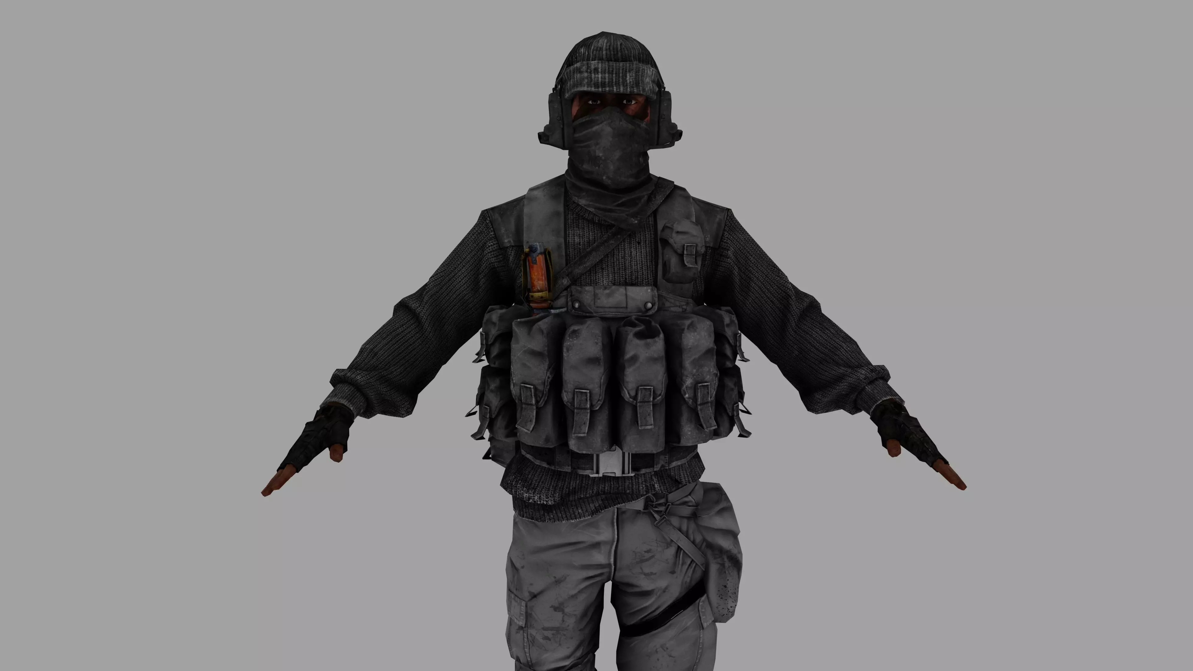 soldier alpha Low-poly 3D model
