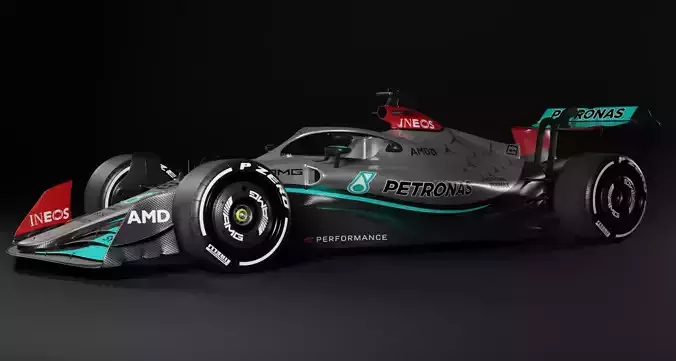F1 2022 Mercedes Livery Low-poly 3D model