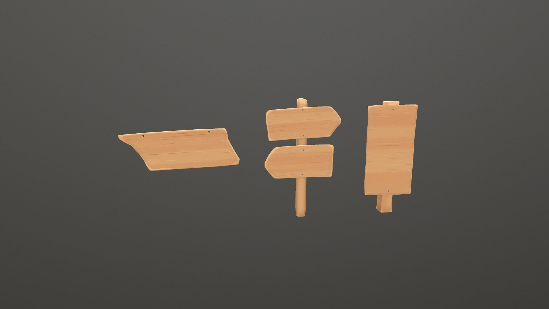 3D model Stylized Wooden signs Pack VR / AR / low-poly | CGTrader