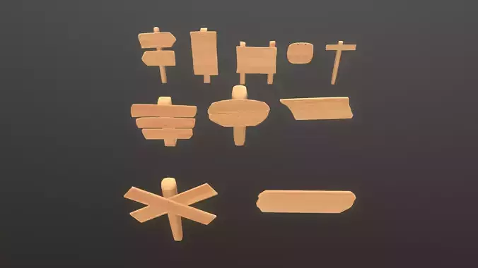 Stylized Wooden signs Pack
