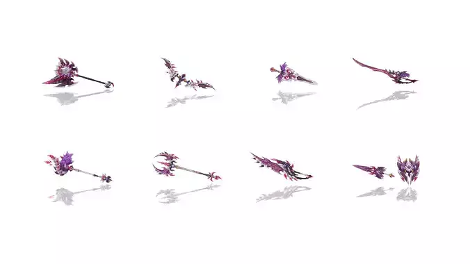 Demon Lord Weapons 3D Model Collection