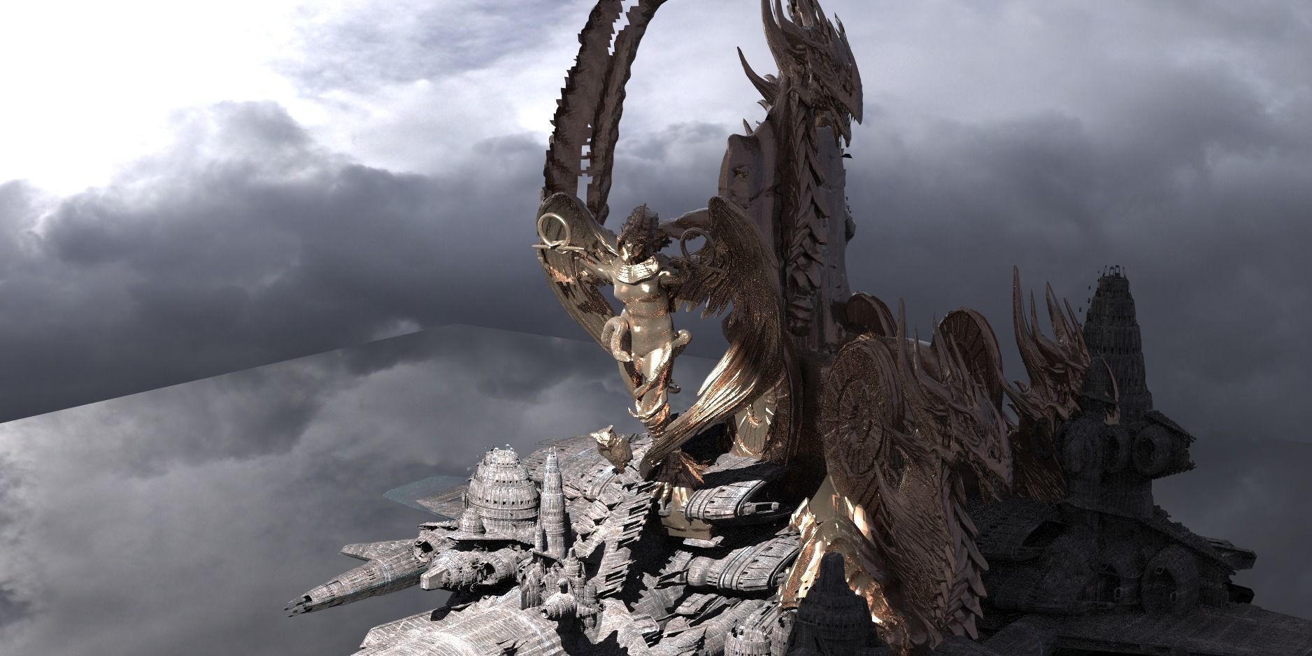 Colossal Babylonian Temple Structures Ship 2  3D model_1