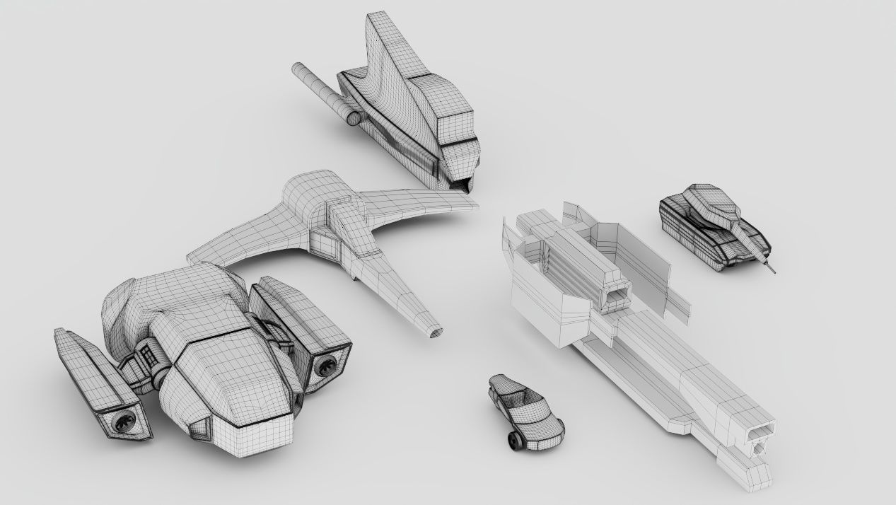 Space sci-fi Kitbash for my Graduation project 3D model_5