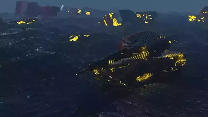 Space sci-fi Kitbash for my Graduation project 3D model