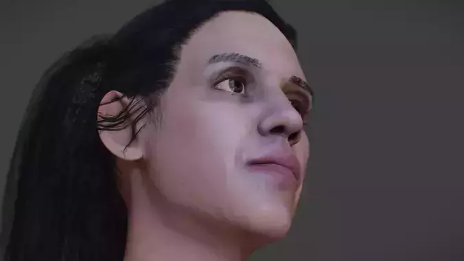 Realistic Female head textured Low-poly 3D model Realistic Female head textured Low-poly 3D model