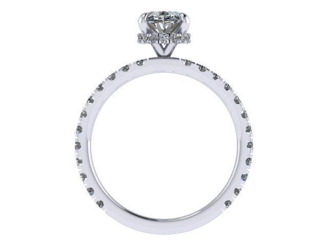 Oval Diamond Engagement Ring 3D print model_3