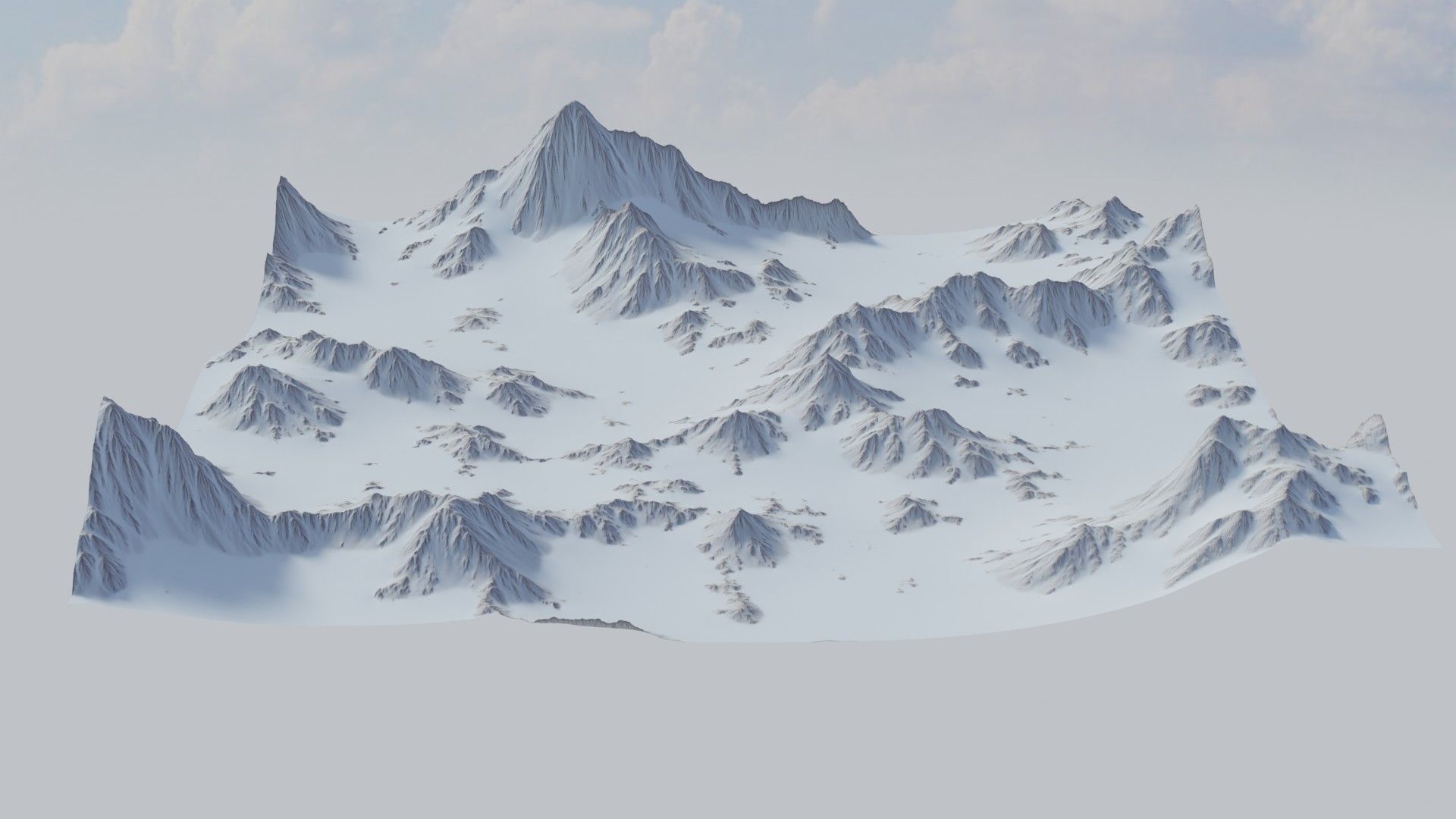 Snow Mountains Valley 3D model_21