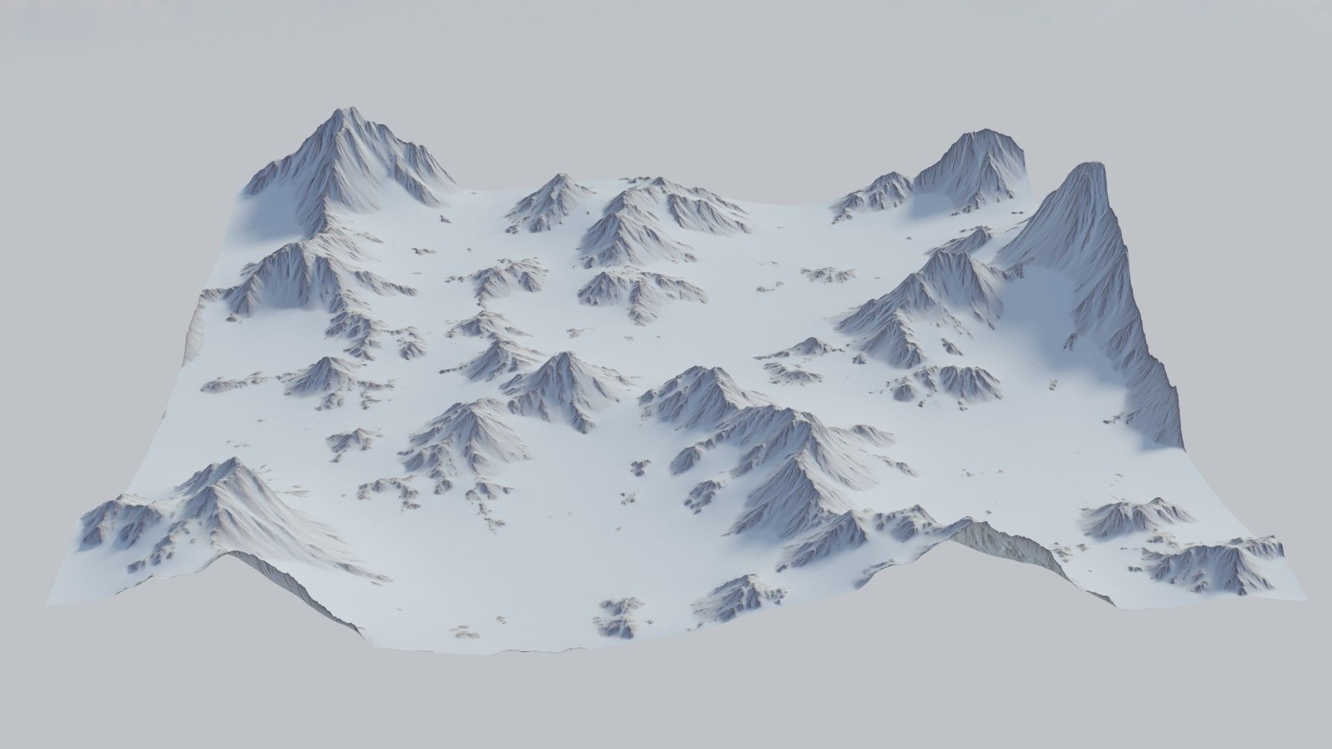 Snow Mountains Valley 3D model_24