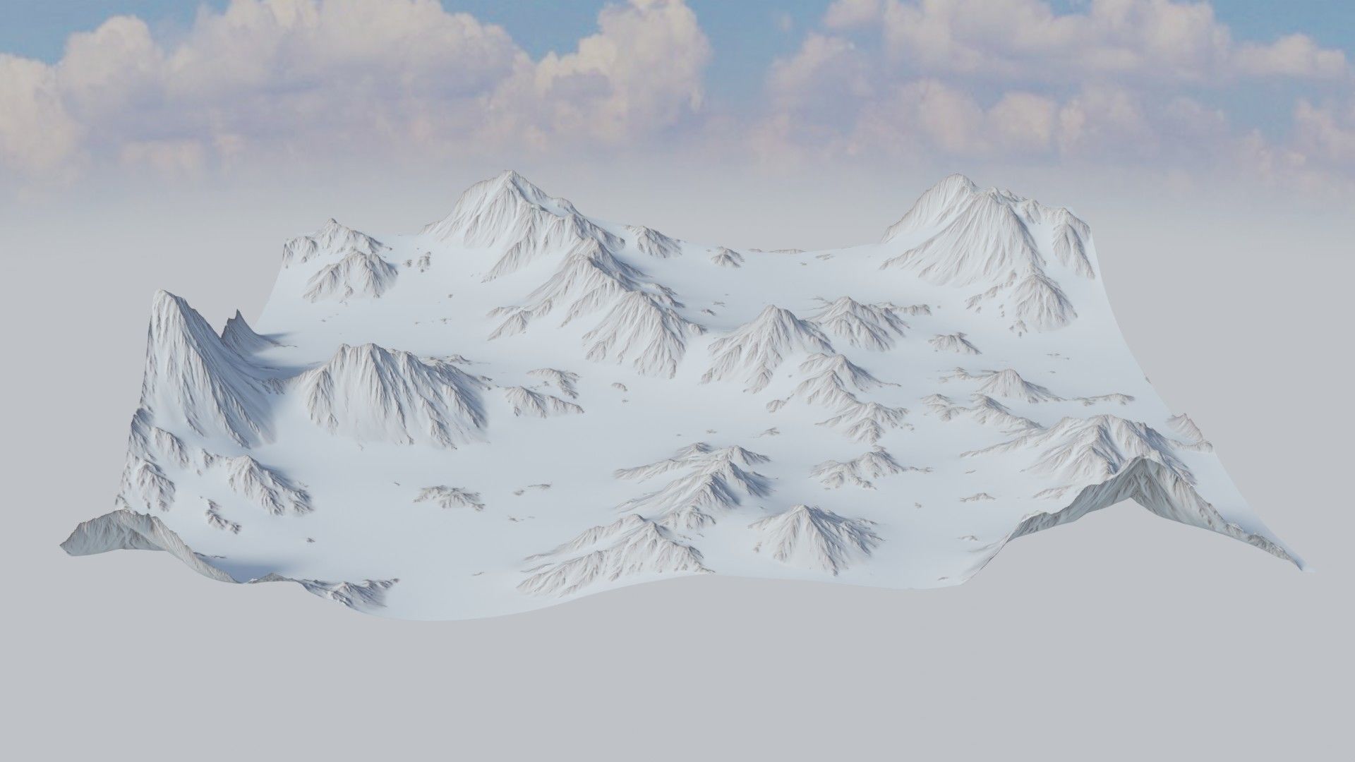 Snow Mountains Valley 3D model_22