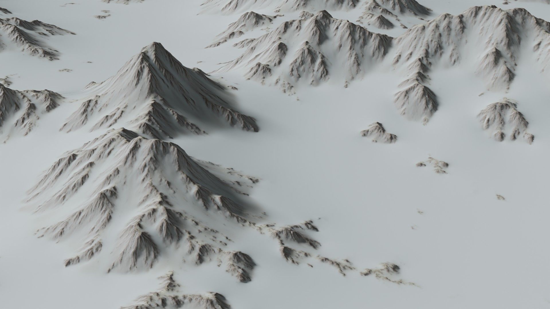 Snow Mountains Valley 3D model_26