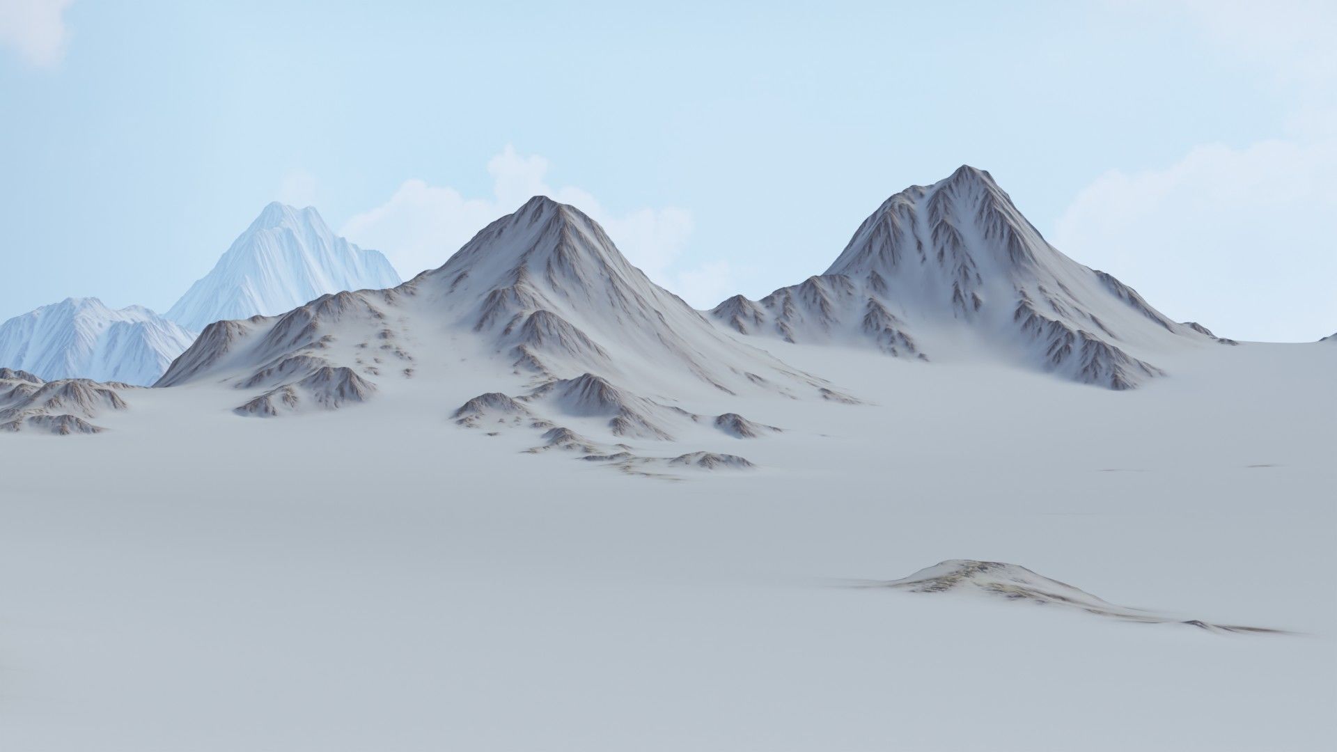 Snow Mountains Valley 3D model_7