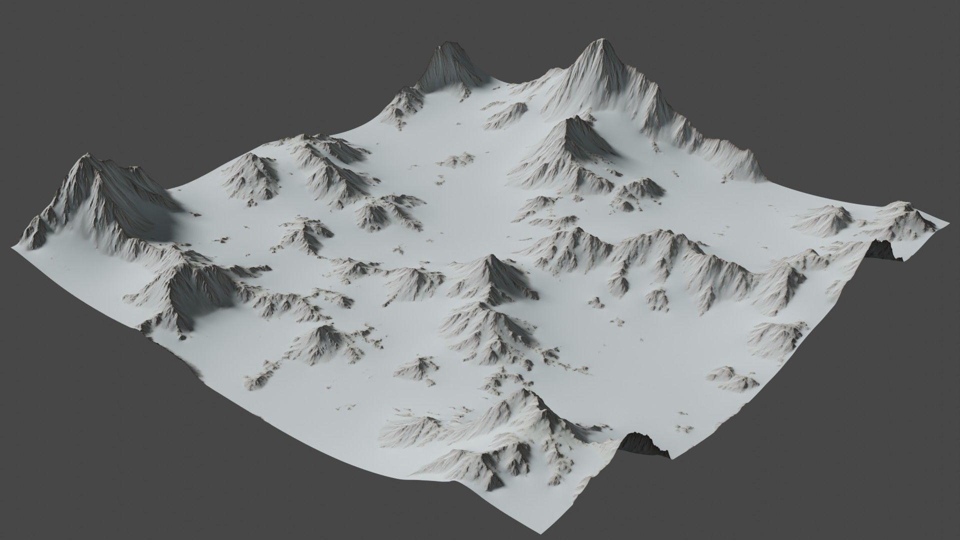 Snow Mountains Valley 3D model_11
