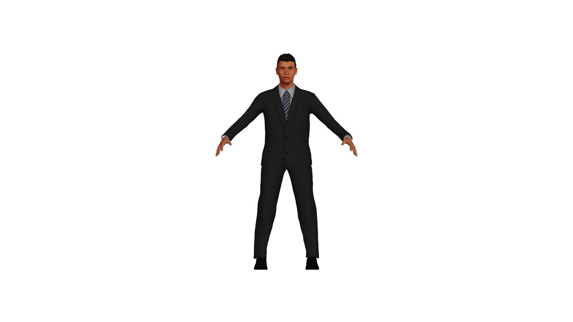 Man with suit Low-poly 3D model_3