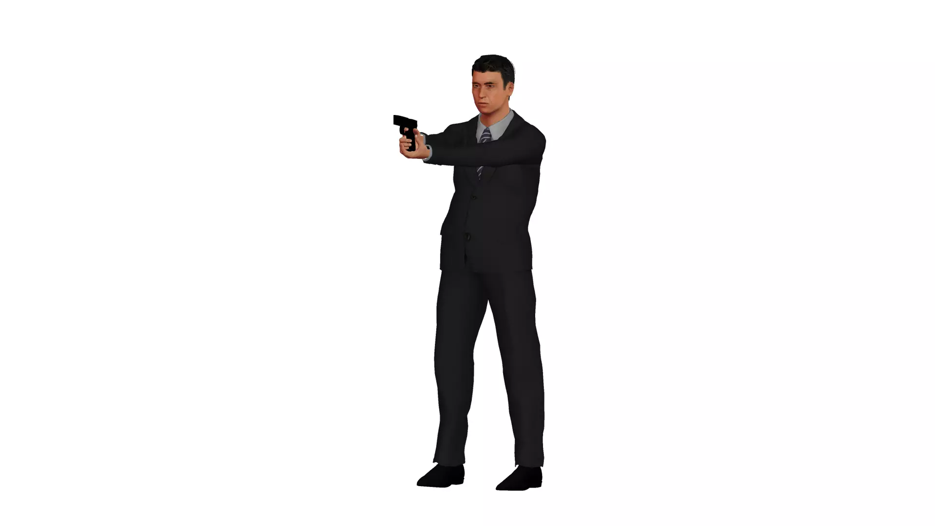 Man with suit Low-poly 3D model_0