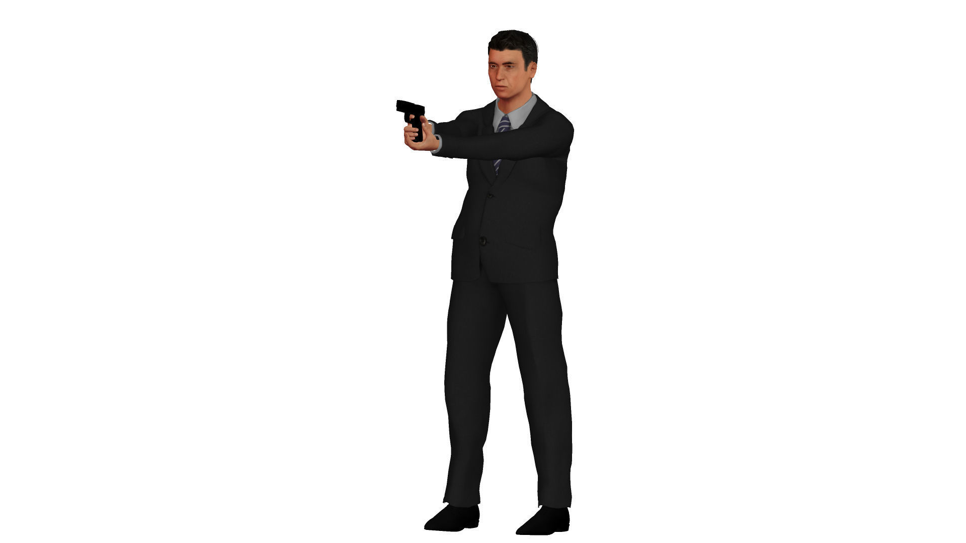 Man with suit Low-poly 3D model_8