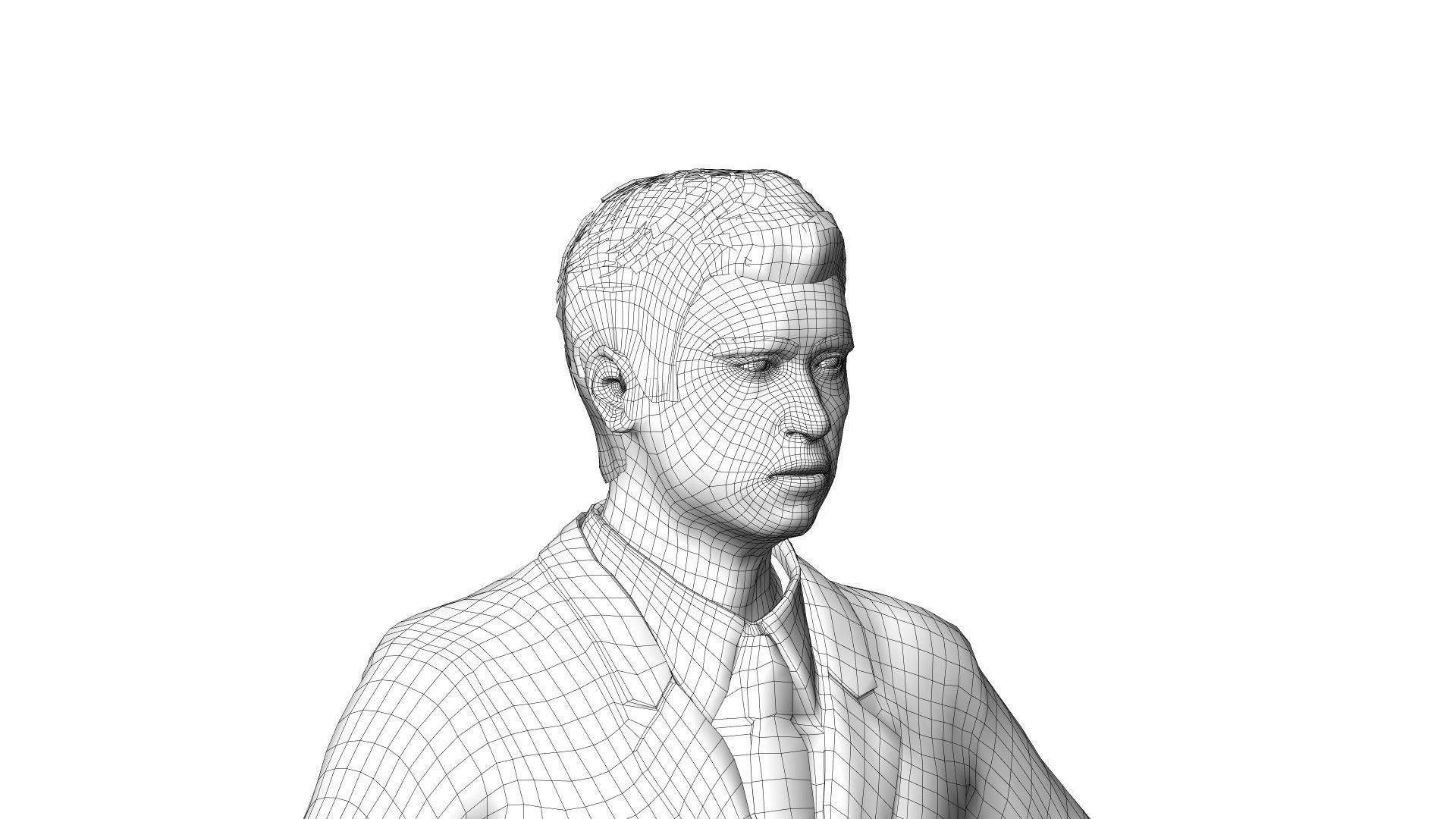 Man with suit Low-poly 3D model_9